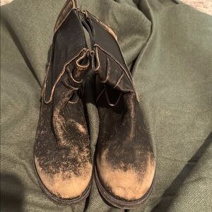 Men's Black and Tan Leather Boots